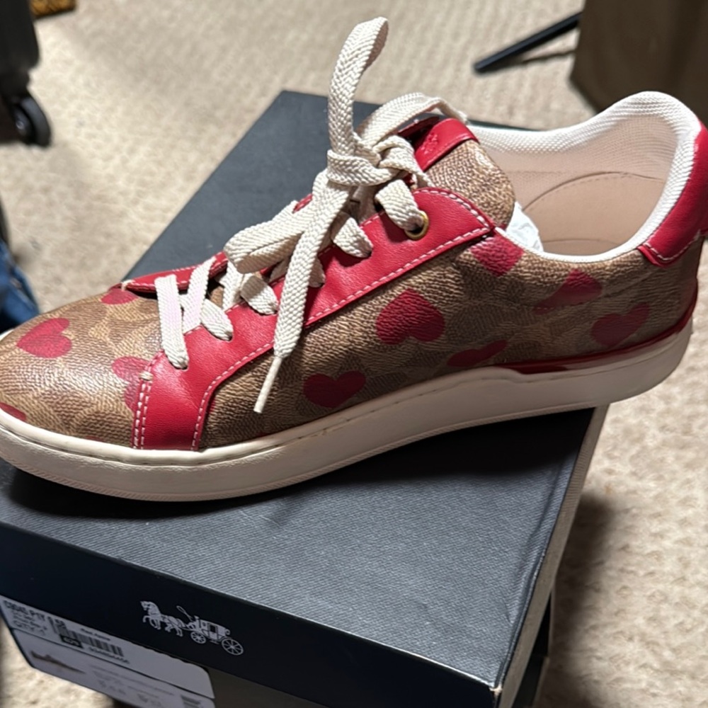 Coach Red Apple Lowline Coated Canvas Sneakers